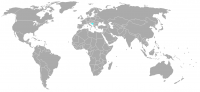 Immagine della posizione nel mondo di Bosnia ed Erzegovina
